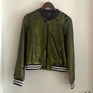 NEW Sequin Bomber Jacket